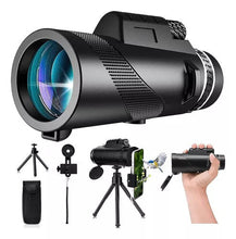 Cargar imagen en el visor de la galería, Telescopio Monocular para móvil 80x100 color Negro
